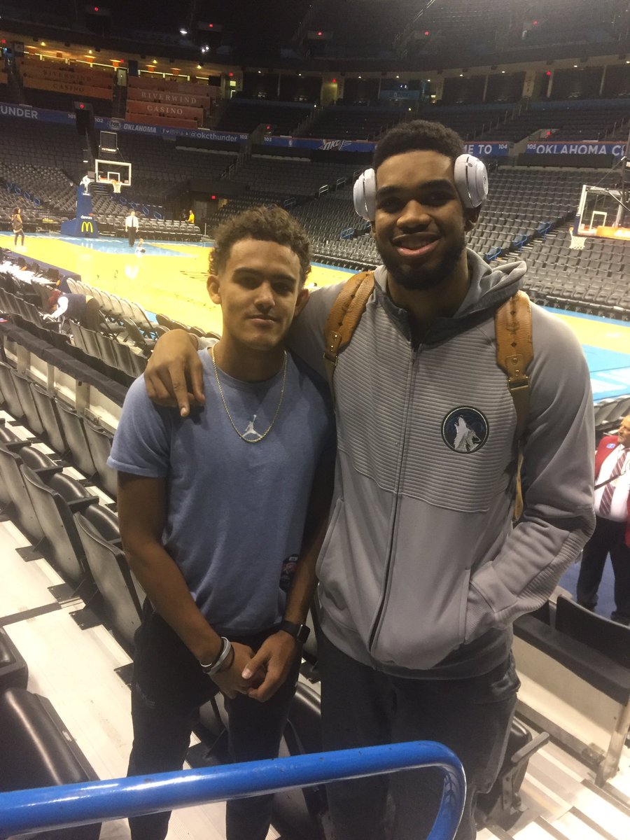 Trae Young went to Louisville to watch Karl Towns play Saturday night, via @TheTraeYoung. 