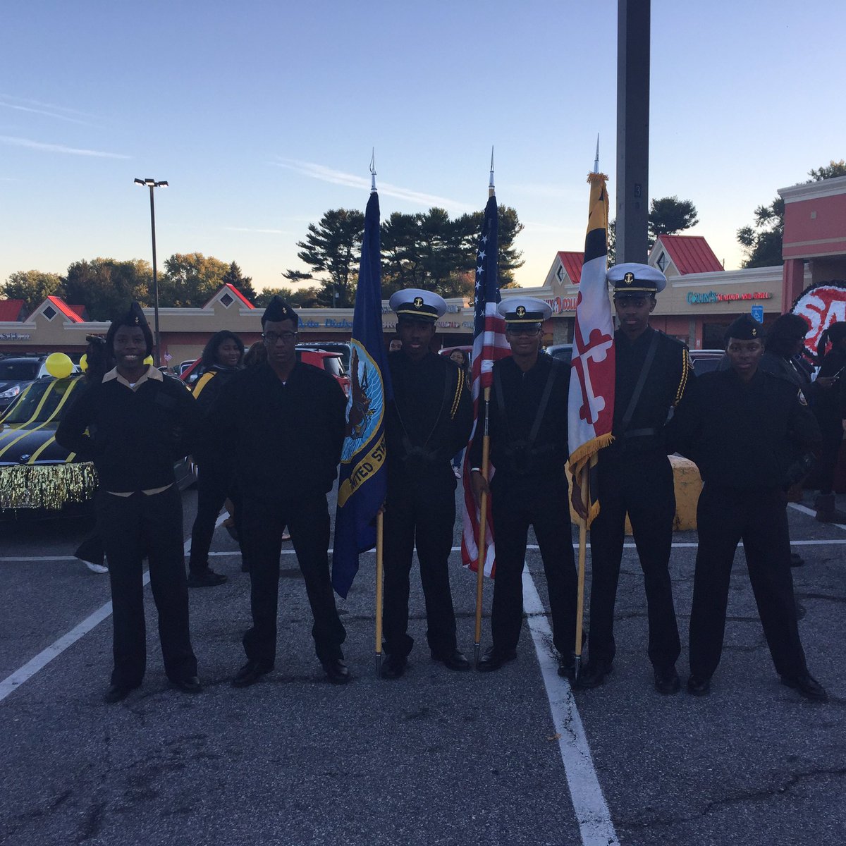Randallstown five man color guard <a href="/RandallstownHS/">Randallstown High School</a> Homecoming Parade ⚓️🎉