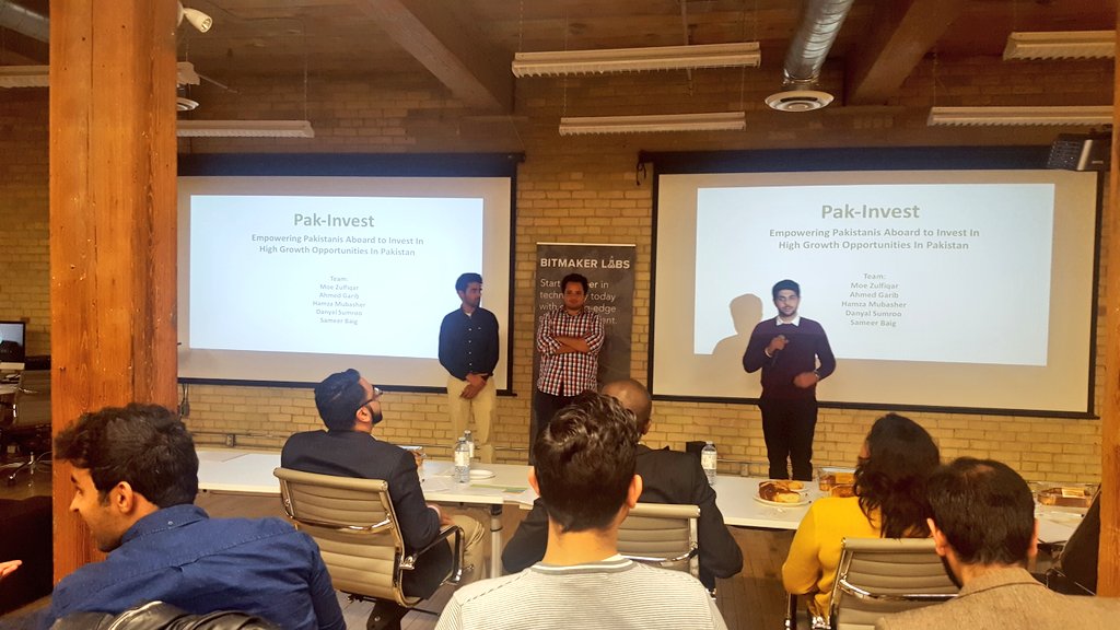 PakathonTO's tweet photo. Team 4: Pak-Invest - helping Pakistanis abroad invest in high potential, up & coming businesses, who lack capital, in Pakistan #pakathonTO https://t.co/0NuwuGqntd