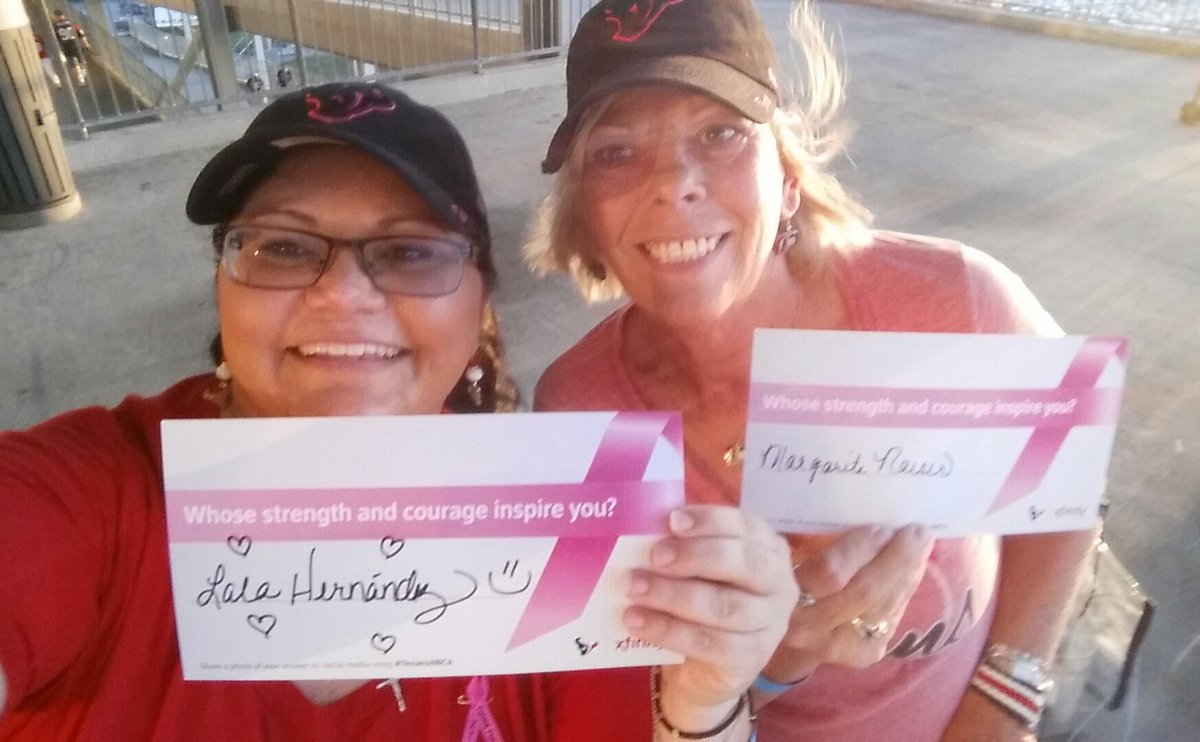 Mickeymasfina's tweet photo. Representing our aunts who are SURVIVORS!! Love you! 
#Texans4BCA #wearetexans #texansbeatscolts https://t.co/htCYGykp9M