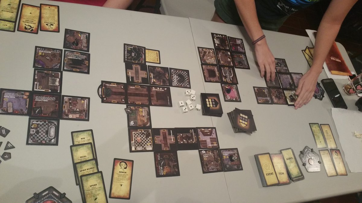 GamesAfter_Work's tweet photo. The haunt begins in #BetrayalatHouseontheHill! Expansion is fantastic so far #GamesAfterWork #boardgames #tabletop #keepplayinggames https://t.co/pEz9faeEQo