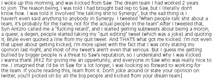 okGRAPHS's tweet photo. Kicked from Saw, why? Read and learn from my experience. https://t.co/NSO02Lphw0
