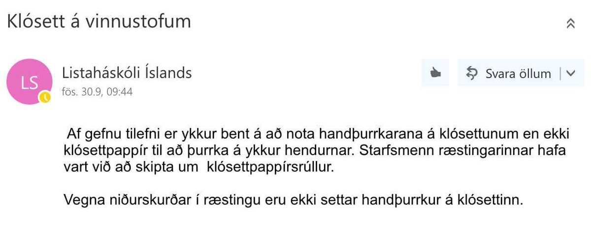 Þetta er eitt sorglegt email #háskólaríhættu