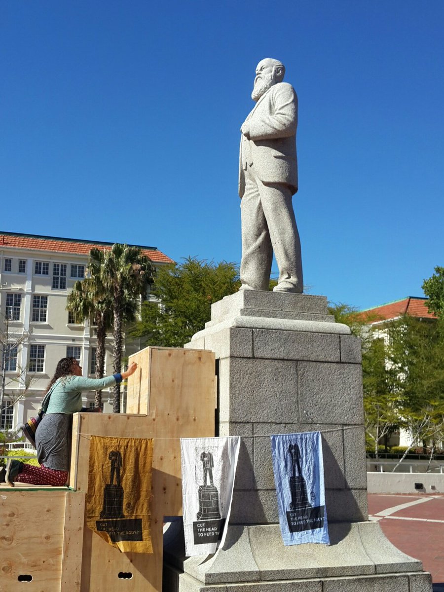 Art intervention at <a href="/StellenboschUni/">Stellenbosch University</a> by <a href="/Open_Forum_/">Open Forum Residency</a> It's time for Stellenbosch's Rhodes, JH Marais, to step down