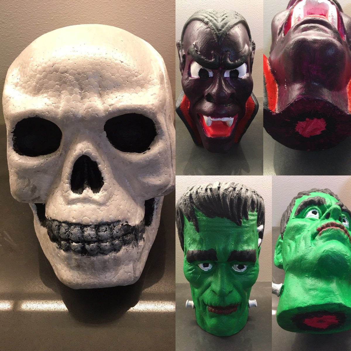 TiredMom3boys's tweet image. First of our Halloween projects are done. #funartprojects #halloween