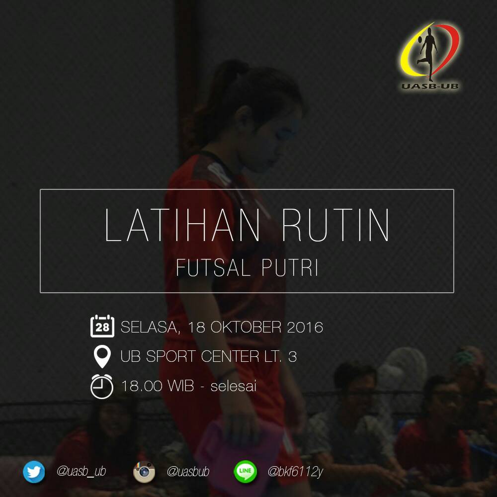 Latihan Futsal Putri

#uasb_ub2016
#KitaSatuTeam
#BigFamily