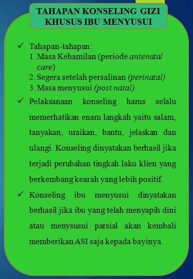 Nofriana_Manafe's tweet photo. 22. Tahapan konseling gizi khusus BUSUI @Gizi_EsaUnggul @amndsty @azzadeaf @nurulhidayahSR @Kristyesungfans #interpersonalgizi https://t.co/KlMbFAHSN7