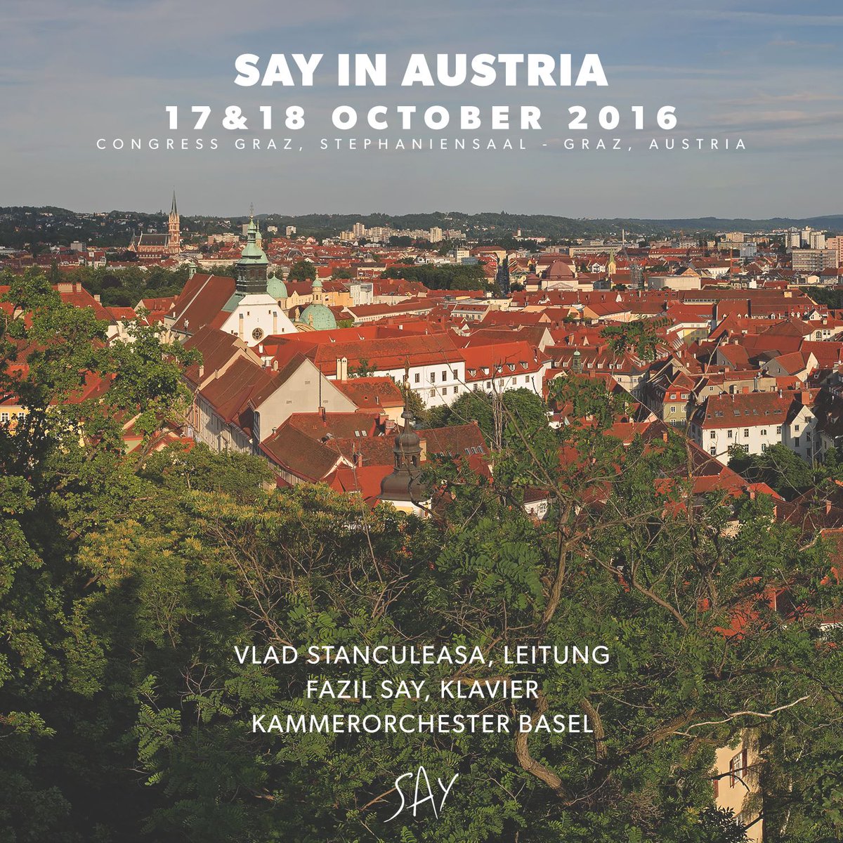 fazilsaymusic's tweet photo. 17 &18 OCTOBER 2016 - Congress Graz, Stephaniensaal - Vlad Stanculeasa, Leitung - Fazıl Say, Klavier
Kammerorchester Basel - #MField #Graz https://t.co/MYkLas9WWb