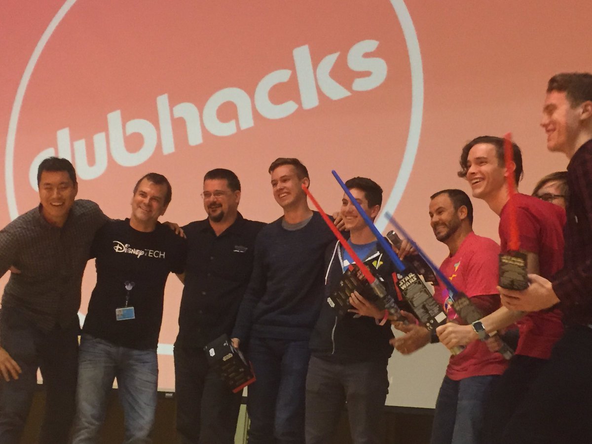 CampusCathy's tweet image. And the winner is .... mentors giving out prizes!  #DubHacks #DisneyTech