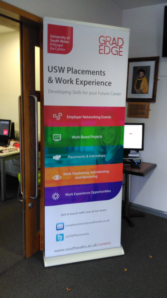 USWPlacements's tweet photo. We're in the Elaine Morgan building at Glyntaff until 2pm. Drop in to talk about work experience! #workexperience https://t.co/m2lq3cBV2s