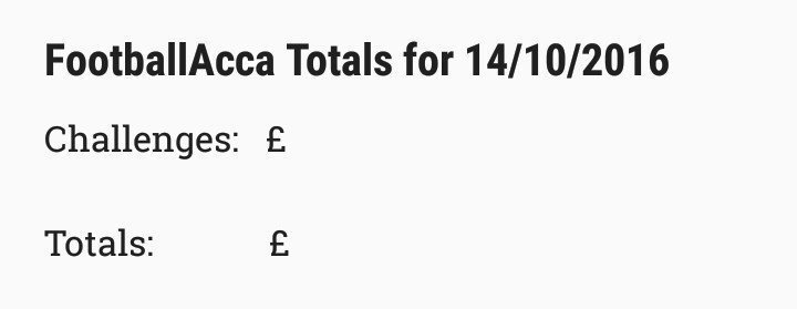 Veritatem_FA_'s tweet photo. Friday's footballacca totals https://t.co/NzNPHMjMko