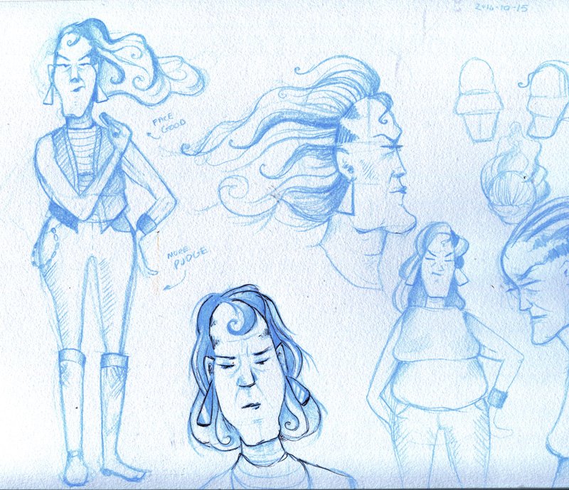 svcomic's tweet photo. #sketches for a tough, wise woman. Likely a storm chaser, motorcyclist, &amp; mom. Suggestions for her name? #CharacterDesign #webcomics https://t.co/mo9qav9WEs