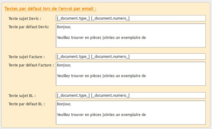 FreeDevisFact's tweet image. Mise en ligne de la v2.0.365.0 : Permet de définir un sujet et un  texte par défaut lors de l&apos;envoi d&apos;un document par email.
