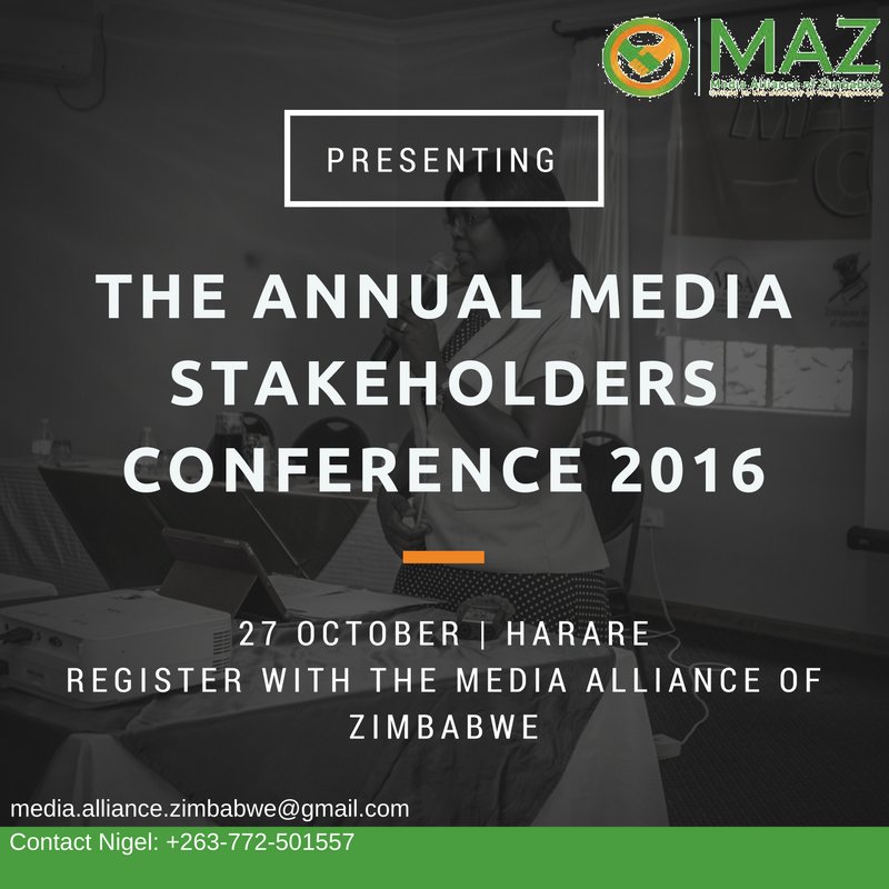 MAZ_Zim's tweet photo. AnnualMediaStakeholders' 2015 in retrospect. Join us this year and contribute to  media policy discussions#10Days2Go@263Chat @CanEmbZimbabwe https://t.co/iZJIac31Cx