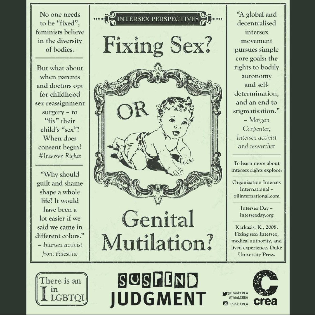 ThinkCREA's tweet image. Fixing sex? Or genital mutilation? #SuspendJudgment