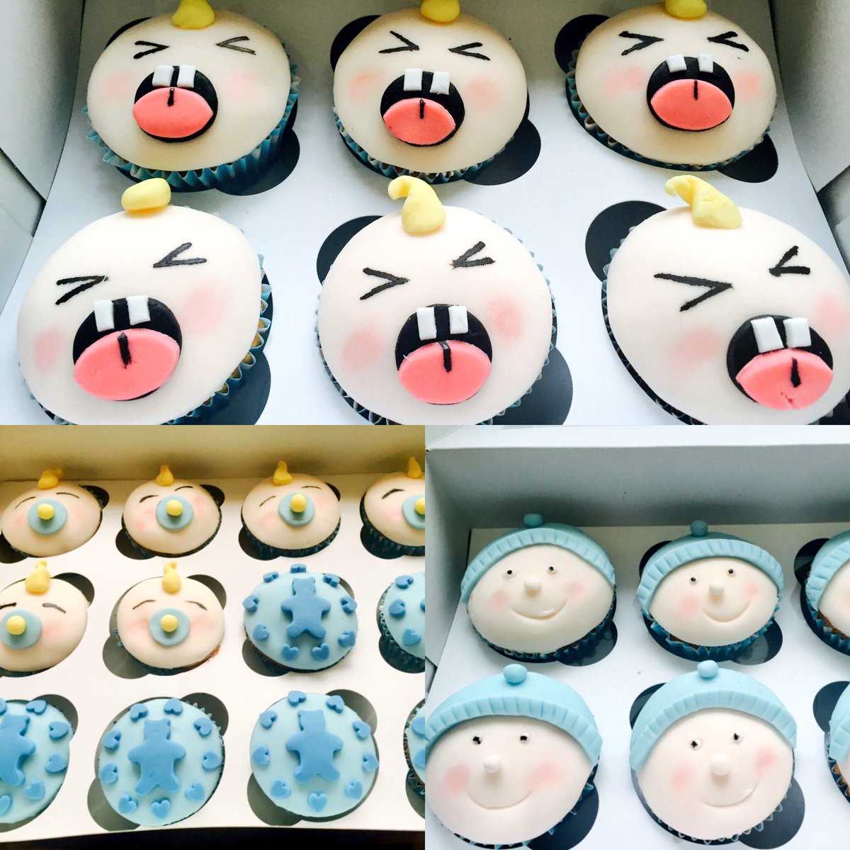 Bluebirdbakeryx's tweet photo. Baby shower cupcakes https://t.co/SRtQnIEERo