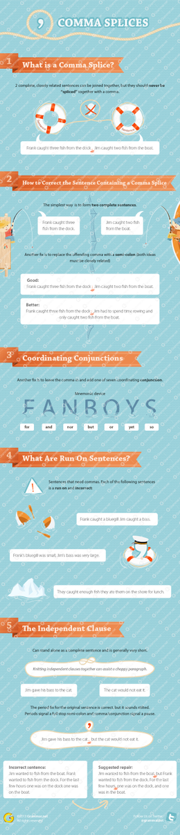 COMMA SPLICES #INFOGRAPHIC goo.gl/JVZDtx