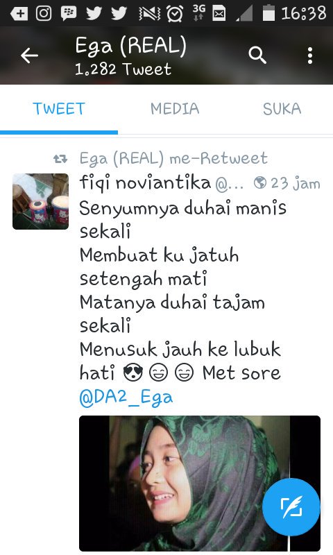 FiqiNoviantika's tweet photo. "🎶 Setelah lama aku menunggu akhirnya di retweek sama @DA2_Ega juga 🎶🎶 Hhaaaha #retweek #perdana dari #ega 😃😄😄 https://t.co/xcKdTWeaGA