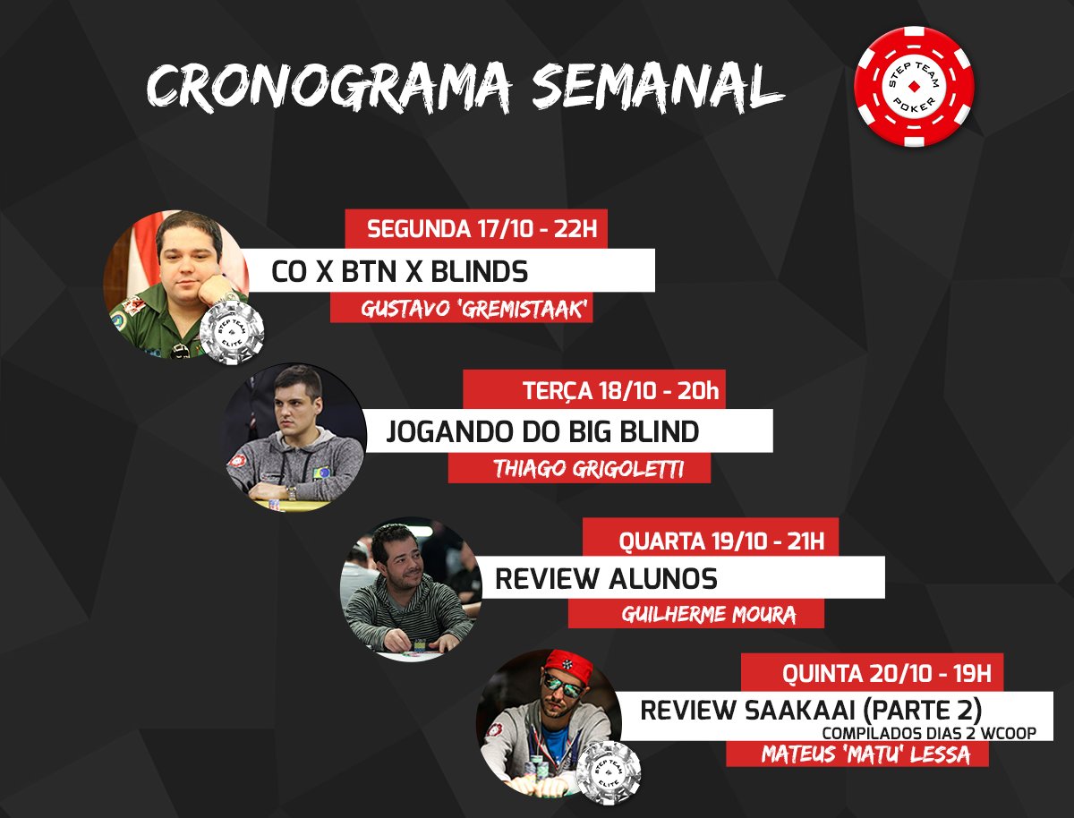stepteamoficial's tweet photo. PROGRAMAÇÃO!!! Semaninha bombando de coaches, quero ver todo mundo presente 👍😉
#CronogramaStepTeam #StepTeam #StepTeamElite #VoaStepTeam https://t.co/tOKa3QwJzI