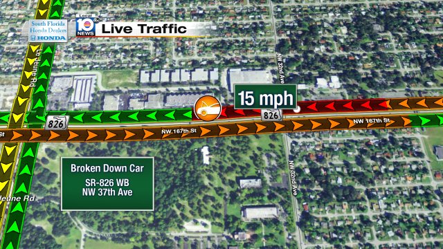 Broken Down Car on SR-826 WB at NW 37th Ave #traffic https://t.co/UE1tOeXmlD