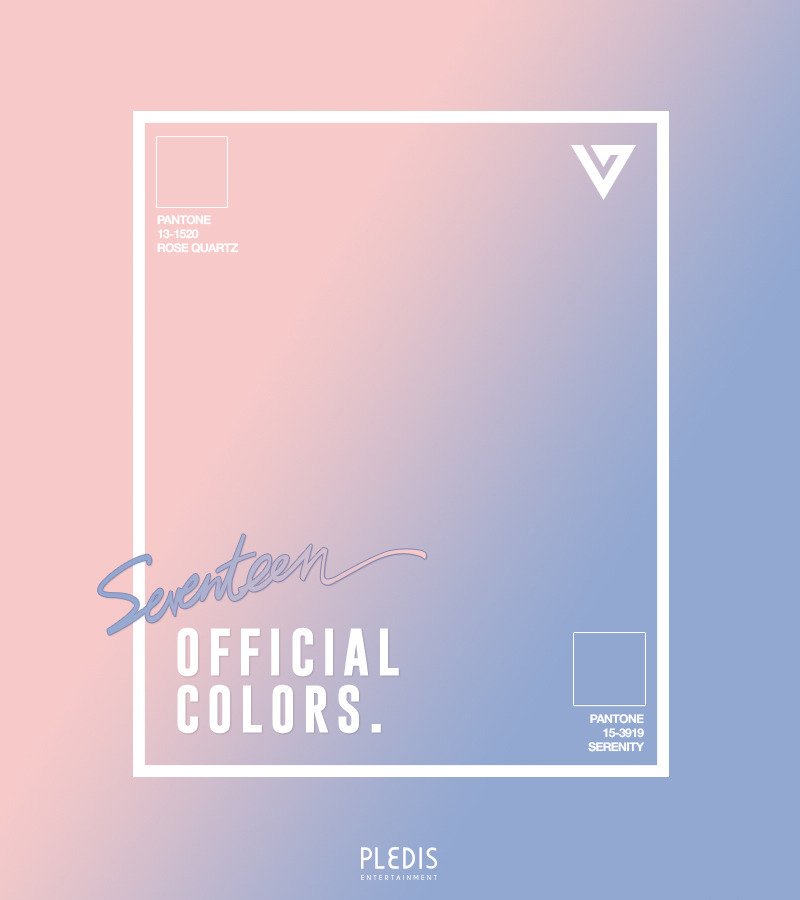 svt17diary's tweet photo. SEVENTEENファンクラブCARATの公式カラーが発表されました。
Rose Quartz(PANTONE 13-1520) &amp; Serenity(PANTONE 13-1520) https://t.co/XNBaPVvms2