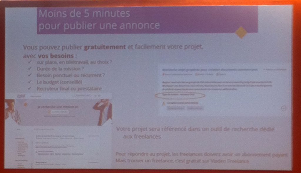 ViadeoFreelance's tweet photo. 5 minutes max, c'est tout le temps qu'il faut pour publier une mission sur #ViadeoFreelance ! #SalonSME https://t.co/I366rDgEGd