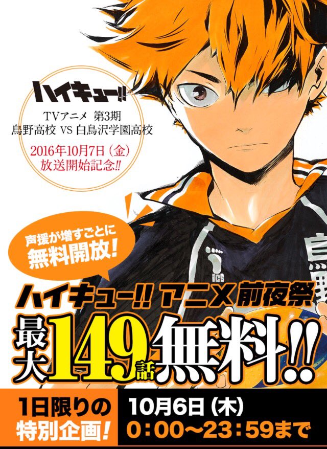 ハイキュー!!特別企画> 皆さんのツイート数で開放範囲が変わるこの企画