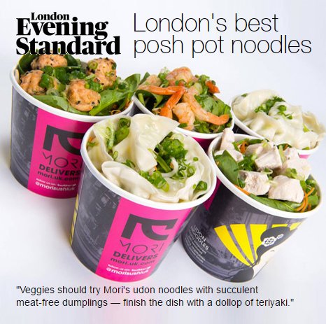Veggies should try Mori's udon noodles - succulent meat-free dumplings, finish the dish with a dollop of teriyaki #poshpotnoodles #morisushi