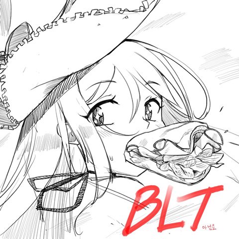 드로잉 스터디.... 주제는 샌드위치......?? 앞으로 샌드위치를 6장 더 그려야하기에 덜 심심하려고 여캐를 넣어봤씁니다...(시간더걸림..) 