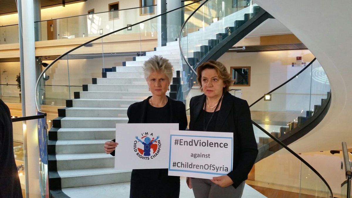 CaterinaChinnic's tweet photo. The EP IG on Children’s Rights stand united and call to #EndViolence against #ChildrenOfSyria in #Aleppo https://t.co/5v3CAYOj2l