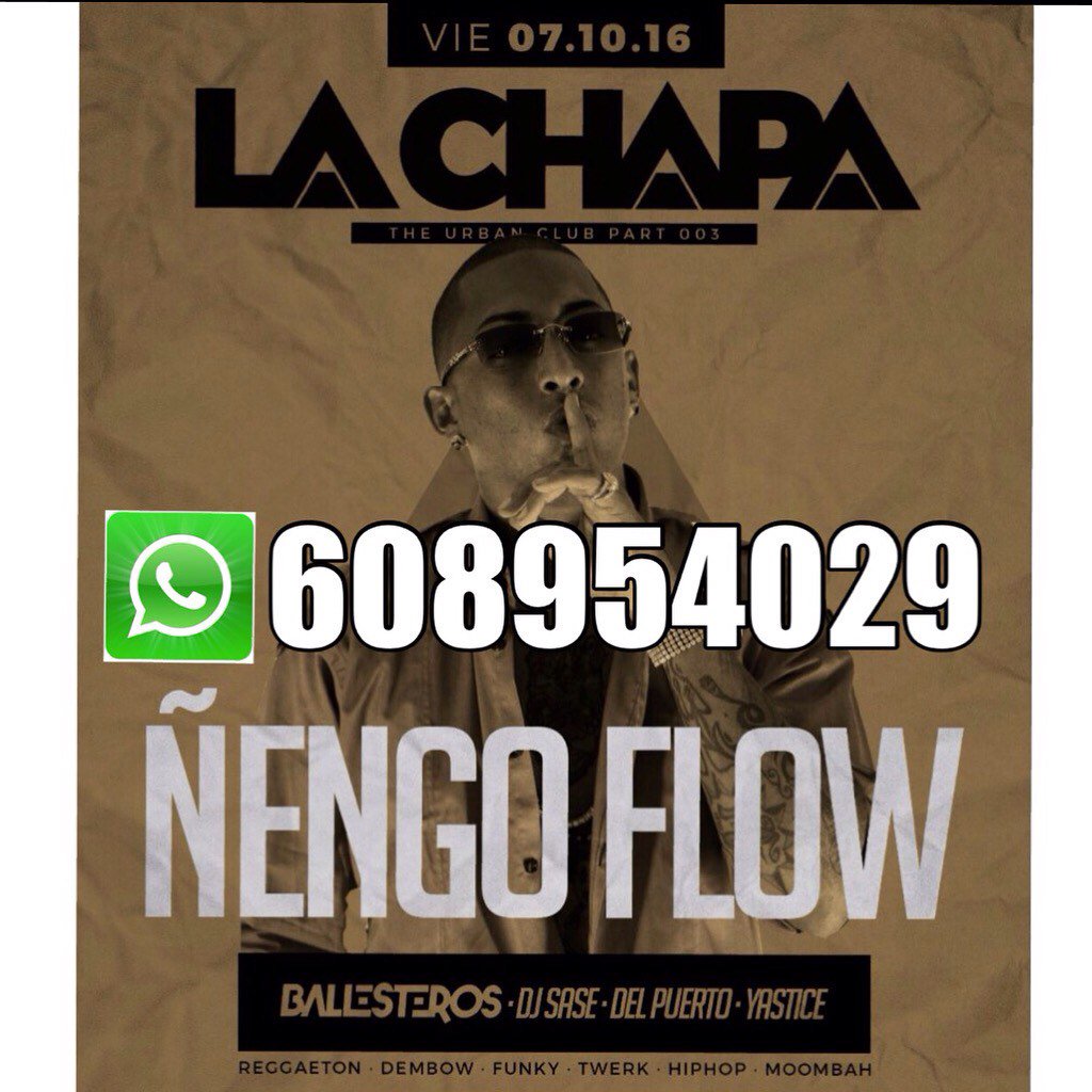 Maria__Fest's tweet image. 🎊 ÑENGO FLOW en concierto en La Riviera el viernes con La Chapa 🎊

🎫+🍸
Reservados VIP

Pideme tu entrada!
📲608954029