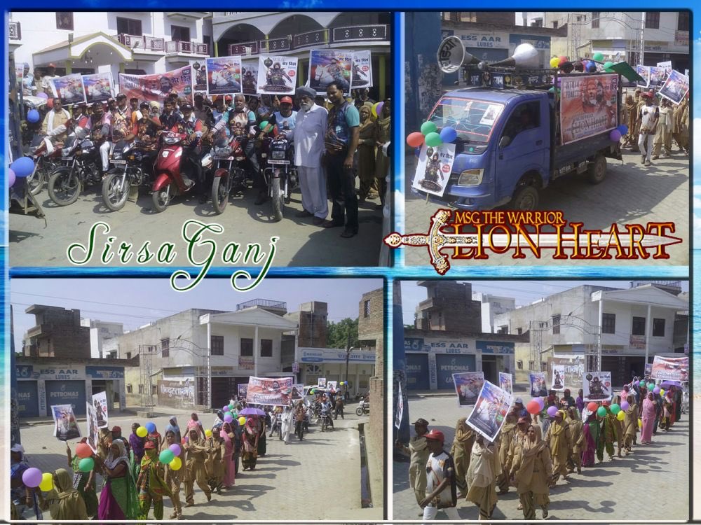 Gurmeetramrahim's tweet photo. #2DaysToLionHeart Enthusiastic and Rocking Fans are out with unstoppable craze! Huge Promotional Road shows everywhere! https://t.co/zvjdcn4f5y