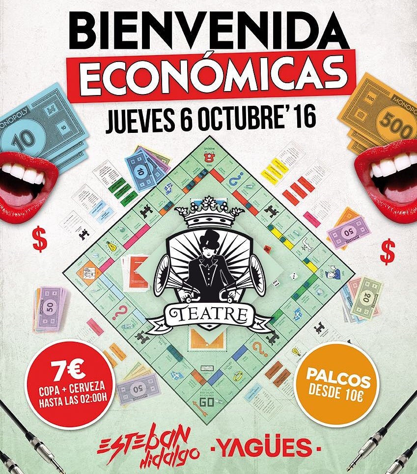 🎉JUEVES 6 FIESTA BIENVENIDA DE ECONÓMICAS🎉
PARTICIPA
-Facultad de Economía y Empresa
Entrada7€
+consumición
+cerveza (hasta las 2)
INFO:MD