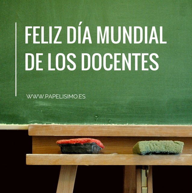papelisimoES's tweet photo. Feliz día mundial de los docentes.
¡Gracias por todo lo que hacéis!
5 de Octubre, #diamundialdelosdocentes https://t.co/lnF0UPLEKD