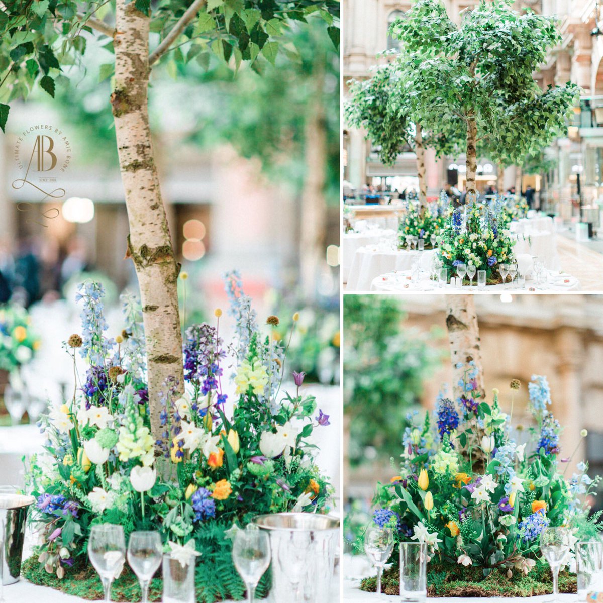 Loved this stunning #rustic #wedding at The Royal Exchange. Lovely silver birch trees. The Royal Exchange, London x