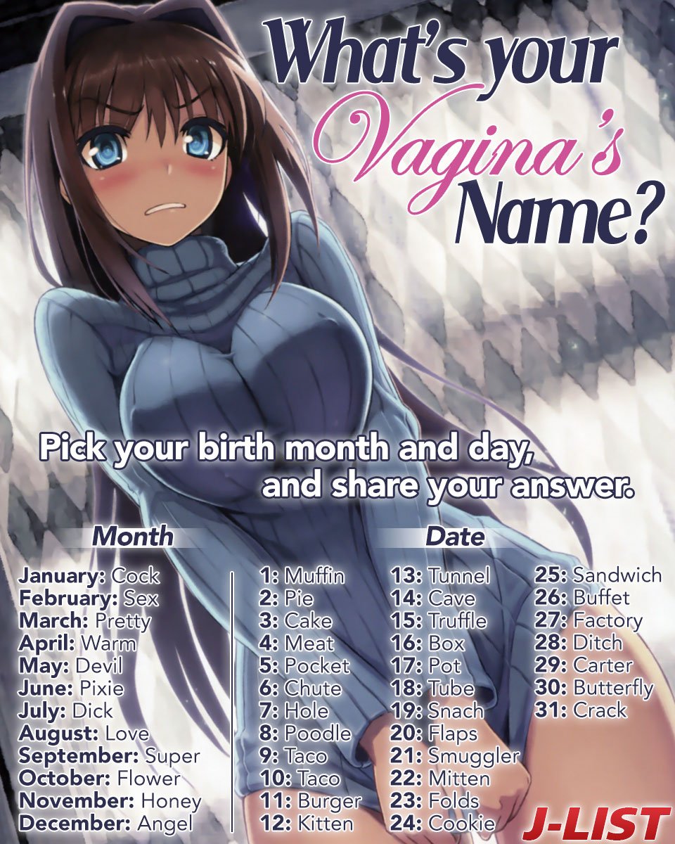 J-LIST on Twitter: "Here’s an anime version of the What’s Your Vagina