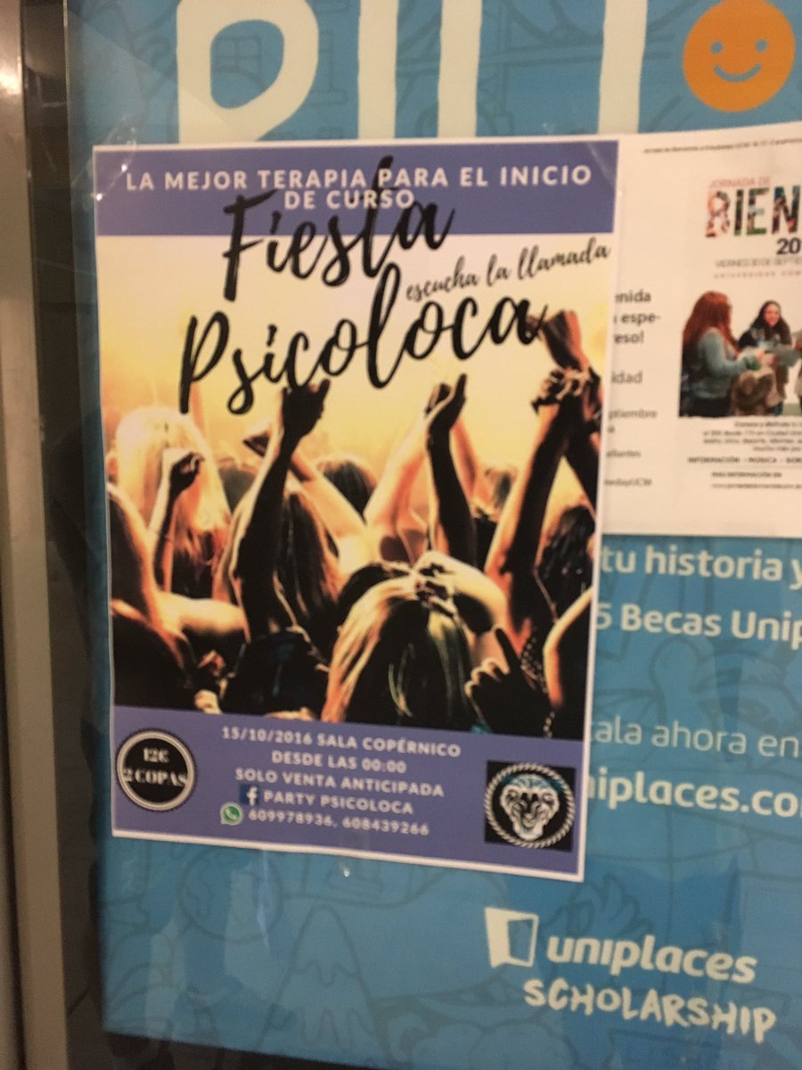 partypsicoloca's tweet photo. Ya están pegados los carteles por las principales facultades universitarias de Madrid!! No os quedeis sin vuestra entrada anticipada!! https://t.co/oMqdmxlxJp