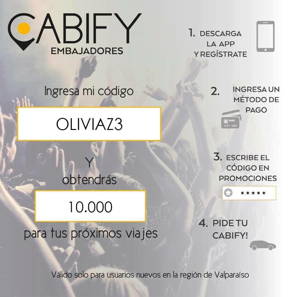 oliviazely's tweet photo. Gana $10.000 en créditos Cabify + 2.000 Kms Latampass! *válido en la V región #cabify #quintaregión #FelizMiercoles #ViñadelMar https://t.co/FOWATHYcSD