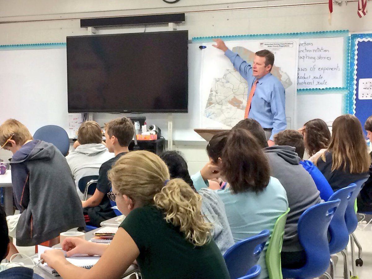AldridgeMECME's tweet photo. Thanks to Comm. Burns for speaking with @CMMSCougars about water conservation, sustainability, and gov't. @Burns4Wake #WeAreCarroll https://t.co/kCBORbDrzA