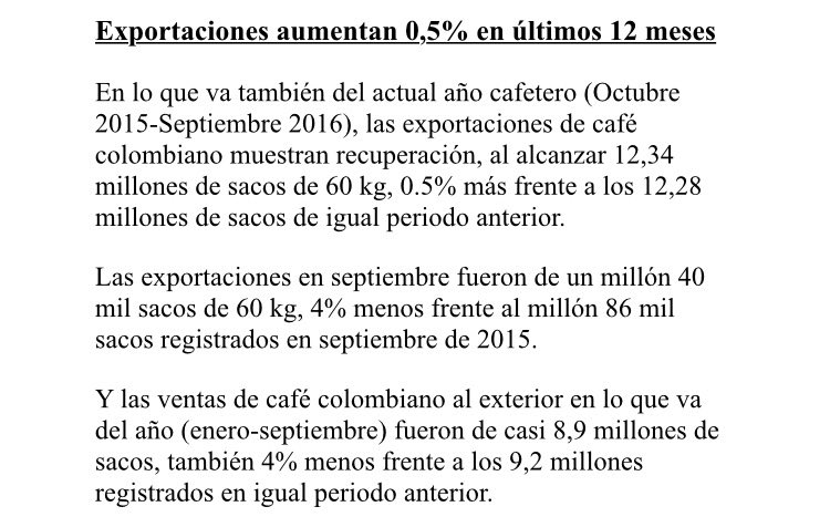 FedeCafeteros's tweet photo. Producción de @CafedeColombia creció cinco por ciento en los últimos 12 meses. Con esta buena noticia inicia hoy #expoespeciales https://t.co/bQ0N3eMhFq