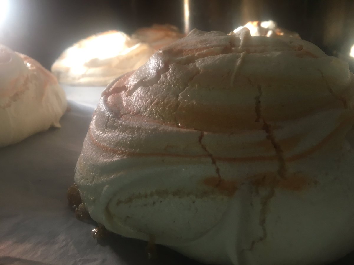 GrantsBakery's tweet photo. Orange French meringue,just coming out of oven now,#DeliciousChange #Northumberland #Durham #Cumbria #enjoyinglife https://t.co/YEegp9XzJd