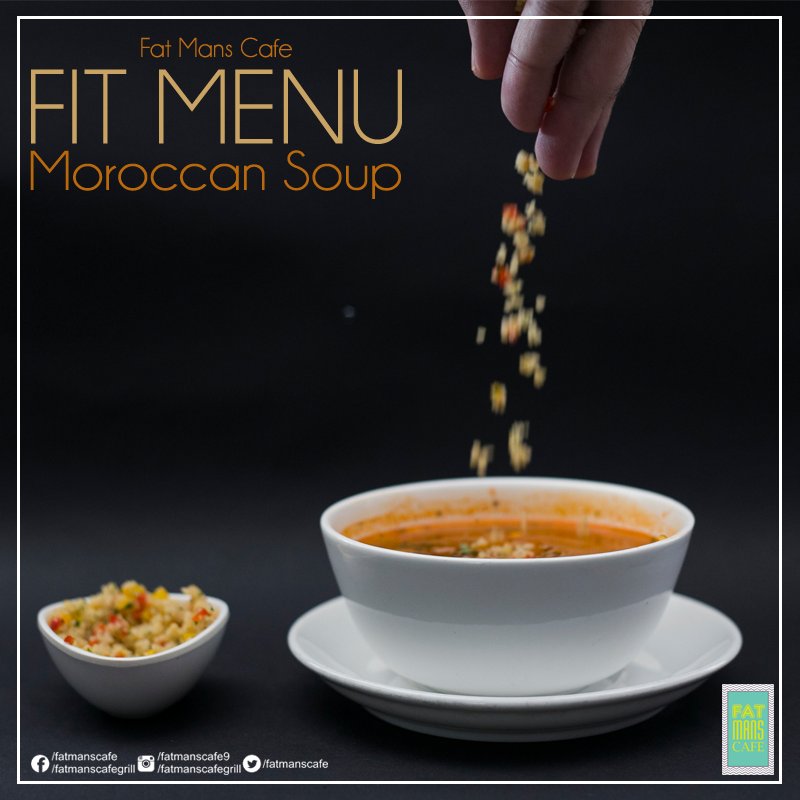 FatMansCafe's tweet photo. The #Flavoursome & #Fit #Moroccan #Soup Served With #Couscous!
#FatMansCafe #Juhu #Bandra #FitMenu #GetFit #BeFit #FitnessFirst #MustTry https://t.co/X7fnvQZ4nD
