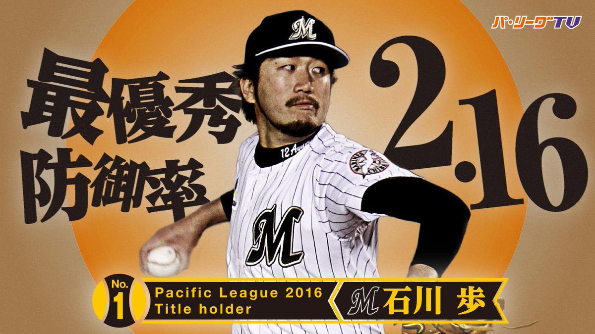 2016パ・リーグタイトルホルダー 最優秀防御率2.16 千葉ロッテ