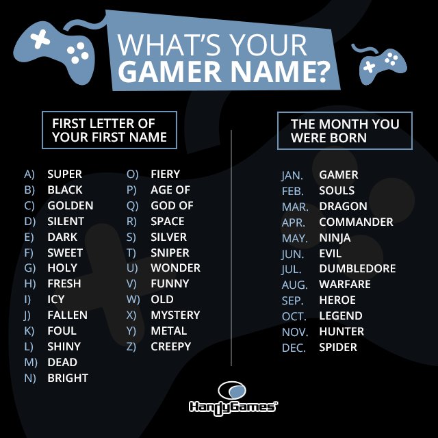 Funny gamer names