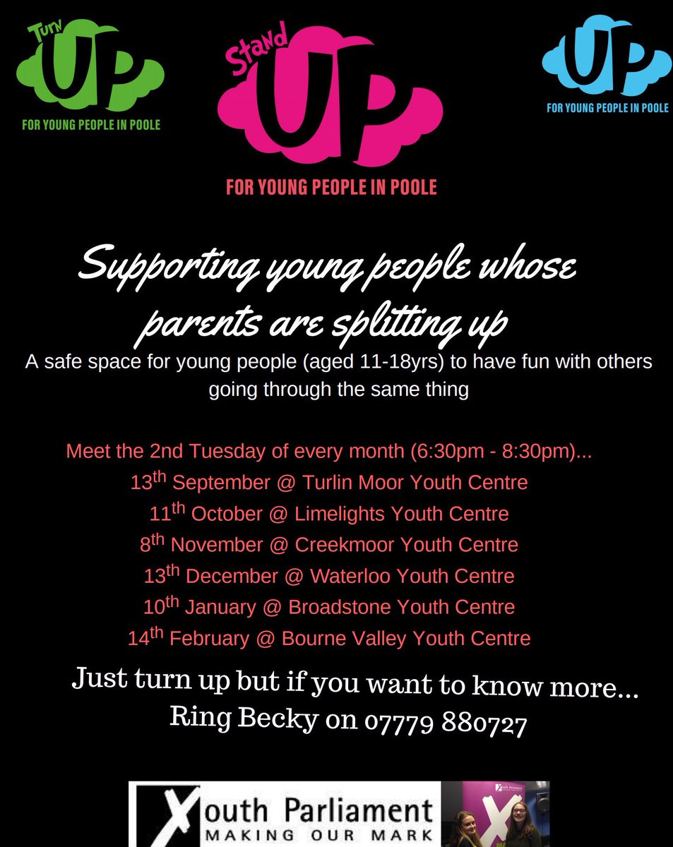 LIMELIGHTSYTHCE's tweet photo. Next Tues, new @UPINPOOLE session with @PooleUKYP  supporting YP whose parents are splitting up 6.30-8.30 @TheCoffeeHouse3 @CanfordHeathNW https://t.co/LjaPtk2dvF