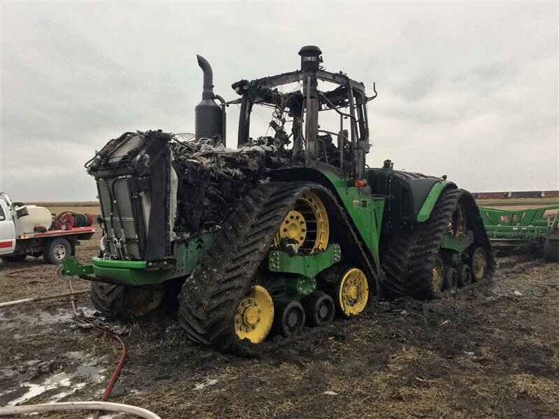 ShaunPTyson's tweet photo. Well at least the tracks are ok, sort of.... #Ouch #DeereFire https://t.co/9OppVXyhmo