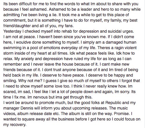 BuzzFeed's tweet photo. Kid Cudi checks himself into rehab for depression and suicidal urges https://t.co/9UpfR1cgC3 https://t.co/kCw2SNlTha