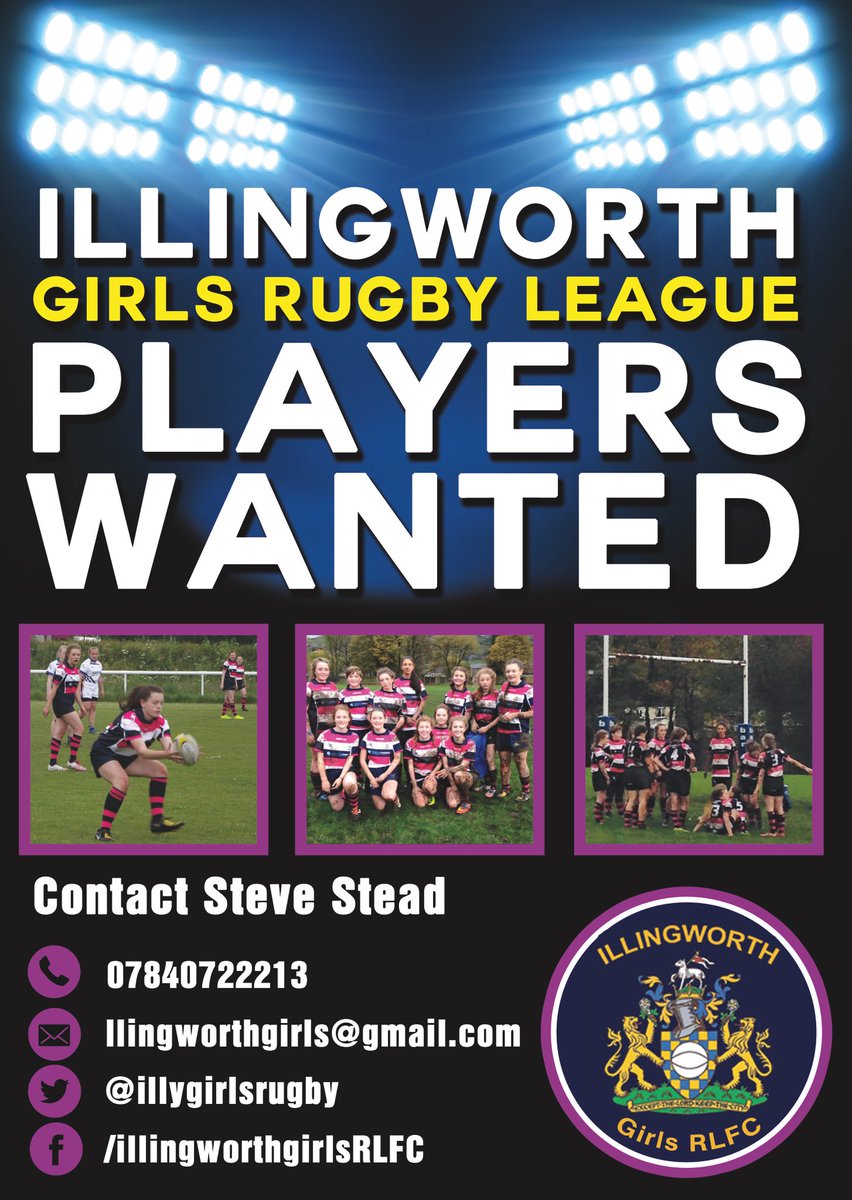 Free girls rugby training for 11 - 16 year olds... next training session Thursday at Illingworth Sports and Social Club. #illygirlsrugby