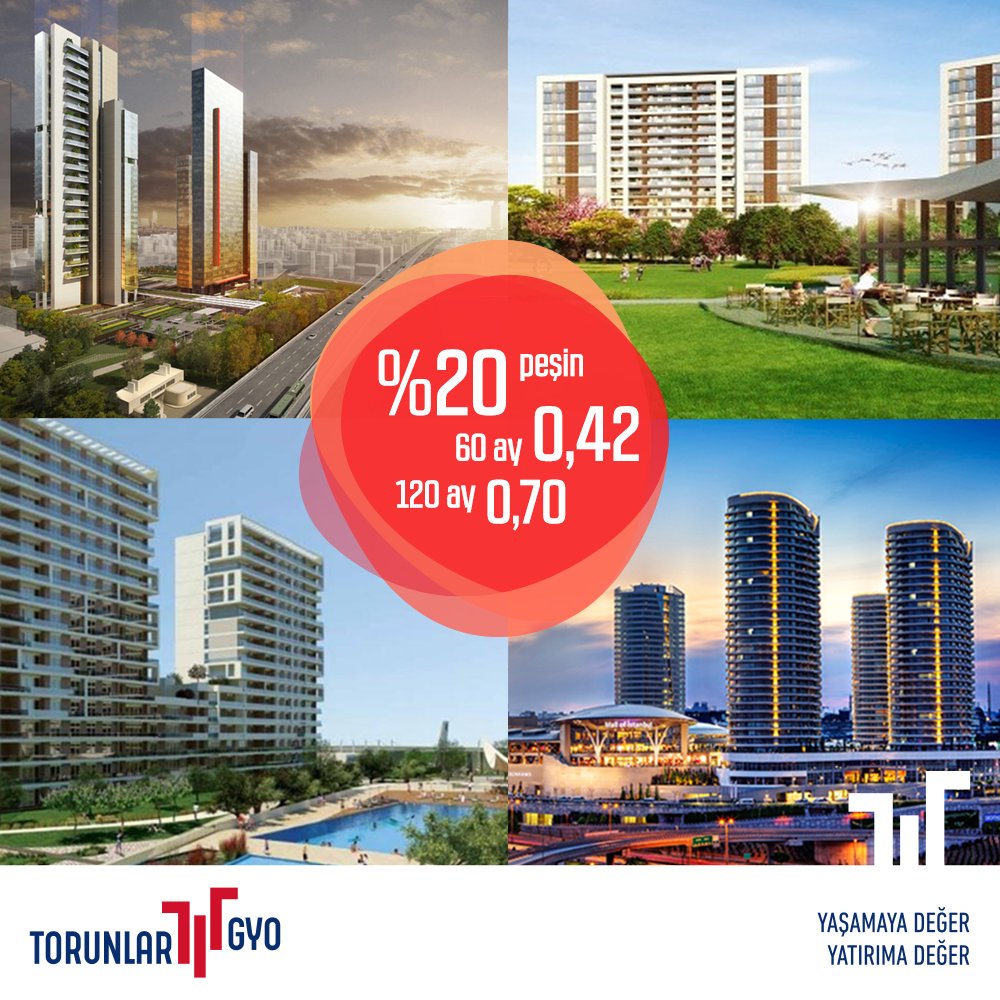 TorunlarGYOtr's tweet photo. Tarihi Fırsat Uzun Vade! Torun Center, 5. Levent, Mall of İstanbul,  Korupark Terrace projelerinde geçerli %20 peşin; 60 ya da 120 ay vade. https://t.co/pHKCusIOBH