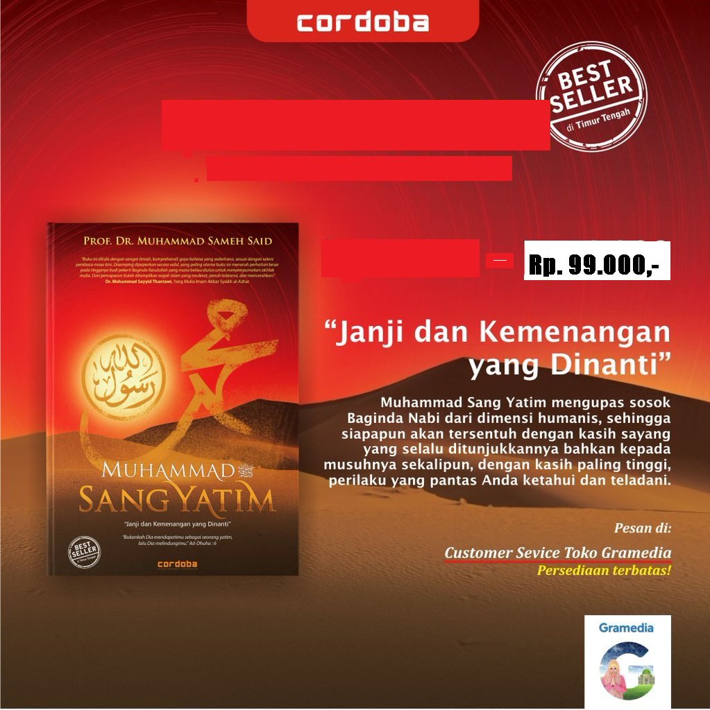 gramediamalang's tweet photo. NEW ARRIVAL ' MUHAMMAD SANG YATIM' #recomendedbooks best seller di timur tengah loh :) https://t.co/3yBPJqE0PW
